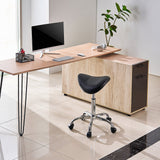 Office & Desk Chairs: VEVOR Saddle Rolling Stool, PU Leather Rolling Stool with Wheels, 360° Swivel Drafting Stool with Thickened Cushion, Height Adjustable Rolling Work SPA Stool, for Office, Home, Salon & Bar, Black