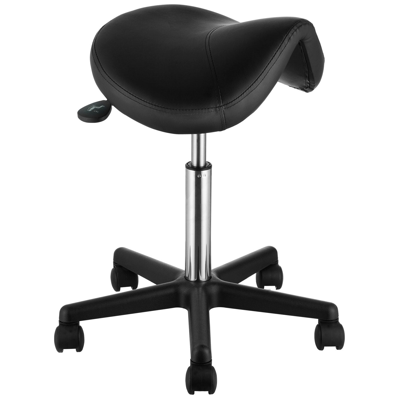 Mobility & Accessibility: VEVOR Saddle Stool with Wheels, 400 LBS Weight Capacity Ergonomic Rolling Saddle Stool, Height Adjustable Thickened PU Leather Swivel Saddle Stools Chair for Salon, Spa, Tattoo, Clinic, Black