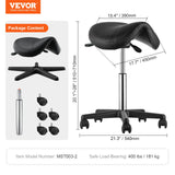 Mobility & Accessibility: VEVOR Saddle Stool with Wheels, 400 LBS Weight Capacity Ergonomic Rolling Saddle Stool, Height Adjustable Thickened PU Leather Swivel Saddle Stools Chair for Salon, Spa, Tattoo, Clinic, Black