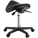 Mobility & Accessibility: VEVOR Saddle Stool with Wheels, 400 LBS Weight Capacity Ergonomic Rolling Saddle Stool, Height Adjustable Thickened PU Leather Swivel Saddle Stools Chair for Salon, Spa, Tattoo, Clinic, Black