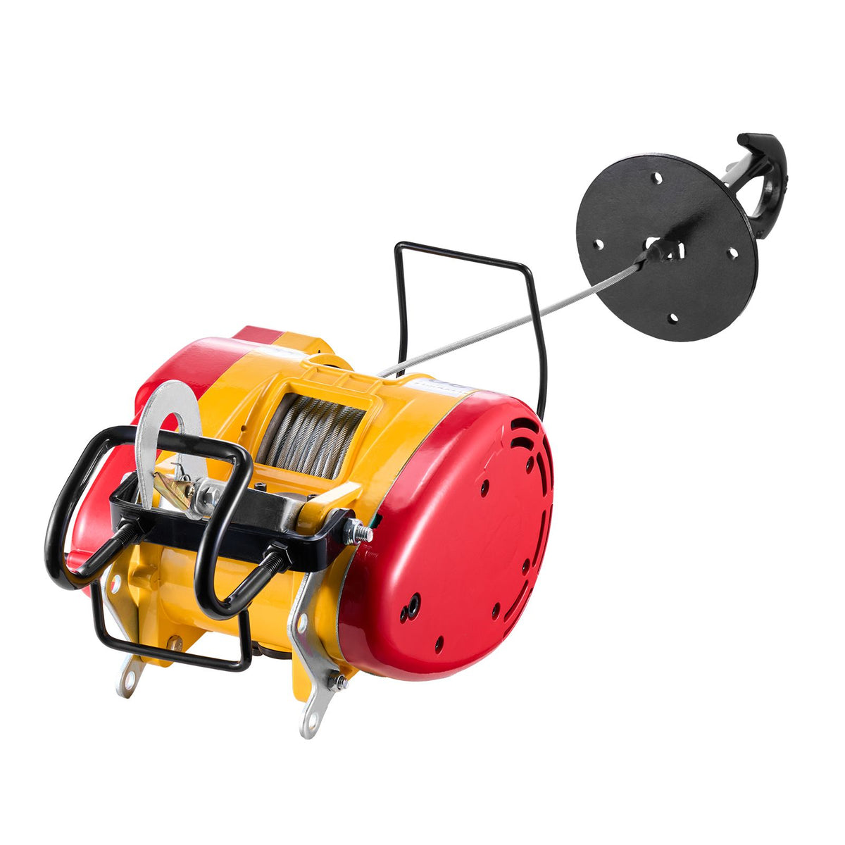 2-in-1 Electric Hoist Winch, 500 KG Capacity, 1800W Portable Power Winch, 30 m Lifting Height, 11 m/min with Wire and Wireless Remote Control, for Garage, Warehouse, Factory Lifting Towing
