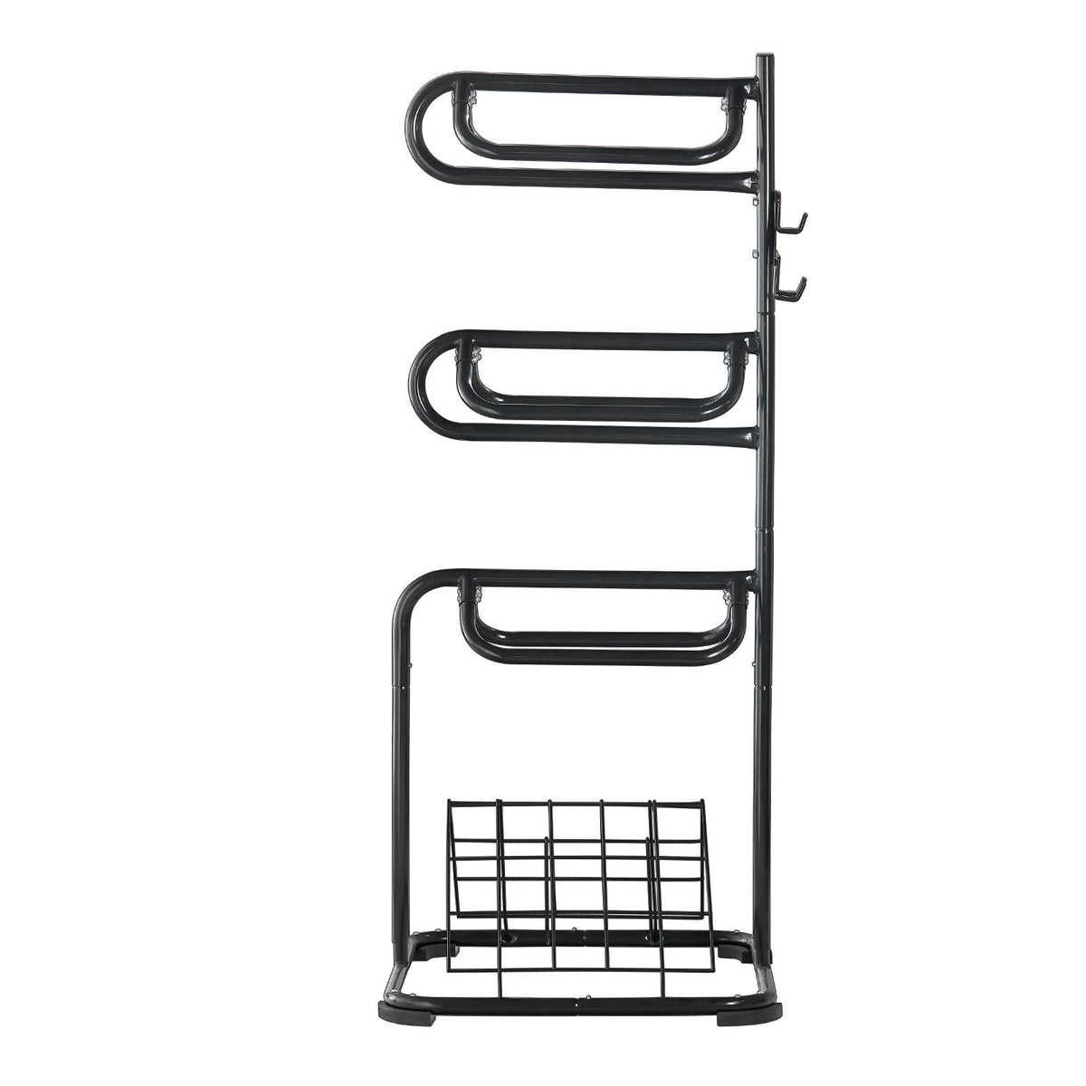 Freestanding Saddle Stand, 30 x 30 x 68.5 in, 3 Tiers Saddle Rack, Heavy Duty Saddle Blanket Holder with Removable & Rotating Tiers, English & Western Saddle Rack for Tack Room Organization