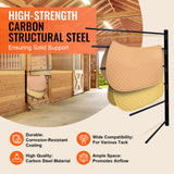 Bicycle Stands & Storage: VEVOR Wall Mounted Saddle Rack, 30.9 x 29.9 x 5.5 in, Swing Out Saddle Holder, Six Tiers Horse Saddle Stand, Space Saving Horse Pad and Blanket Rack for Tack Room Organization Trailer Accessories