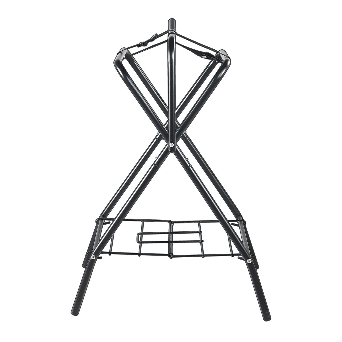 Folding Saddle Rack, 28 x 19 x 37.5 in, 2 Packs Freestanding Horse Saddle Stand, Portable Horse Blanket Holder, Heavy Duty Steel Saddle Rack for English & Western Saddles, Tack Storage, Black