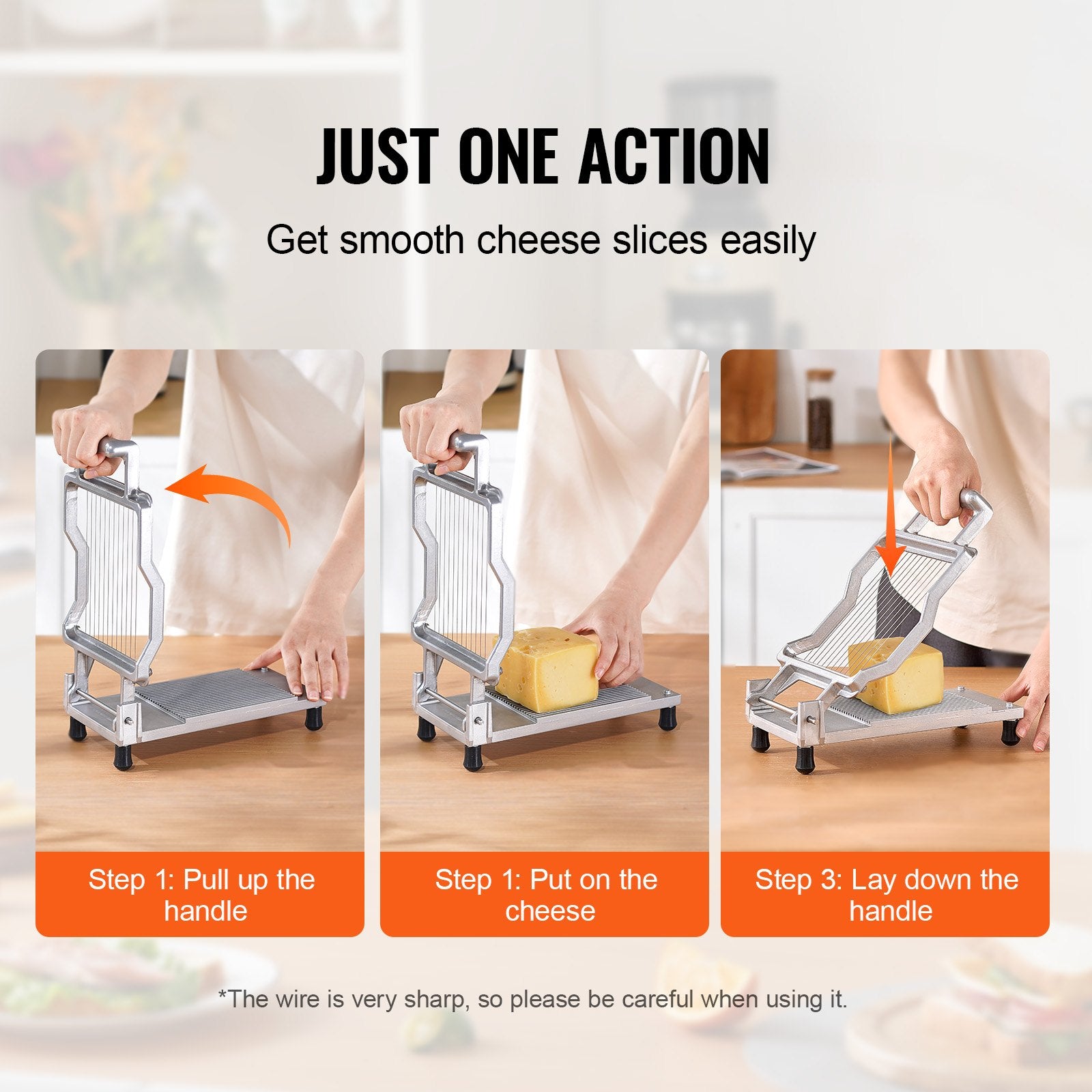 Cutters: VEVOR Cheese Cutter with Wire Cheeser Butter Cutting 0.39" & 0.78" Cheese Slicer