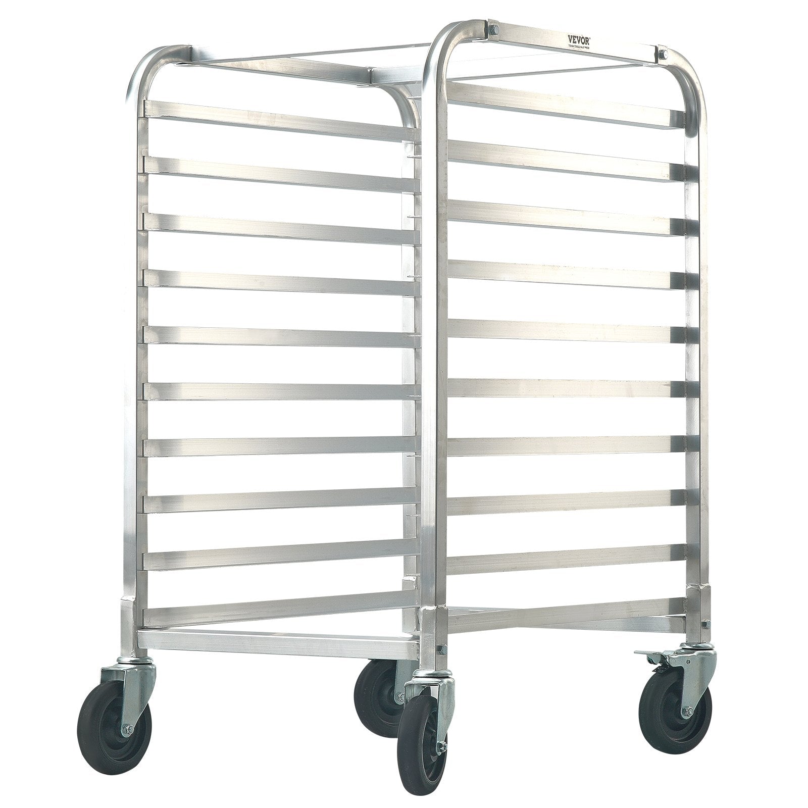 Bakeware & Accessories: VEVOR Bun Pan Rack, 10-Tier Commercial Bakery Racks with Brake Wheels, Aluminum Racking Trolley Storage for Half & Full Sheet, Speed Rack For Kitchen Home, Bread Baking Equipment, 660x515x985 mm