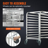 Bakeware & Accessories: VEVOR Bun Pan Rack, 10-Tier Commercial Bakery Racks with Brake Wheels, Aluminum Racking Trolley Storage for Half & Full Sheet, Speed Rack For Kitchen Home, Bread Baking Equipment, 660x515x985 mm