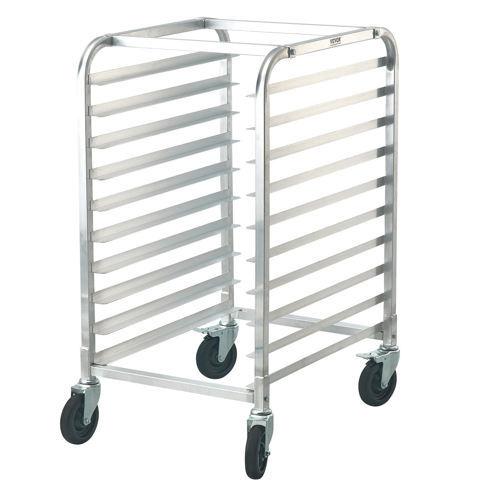 Bakeware & Accessories: VEVOR Bun Pan Rack, 10-Tier Commercial Bakery Racks with Brake Wheels, Aluminum Racking Trolley Storage for Half & Full Sheet, Speed Rack For Kitchen Home, Bread Baking Equipment, 660x515x985 mm