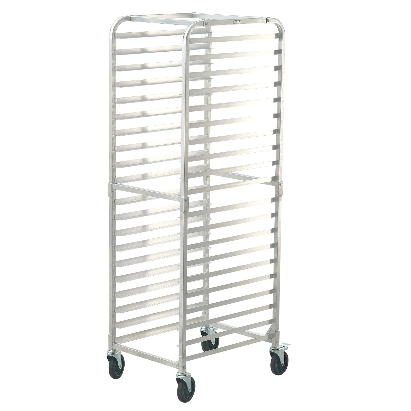 Bakeware & Accessories: VEVOR Bun Pan Rack, 20-Tier Commercial Bakery Racks with Brake Wheels, Aluminum Racking Trolley Storage for Half & Full Sheet, Speed Rack For Kitchen Home, Bread Baking Equipment, 660x517x1767 mm