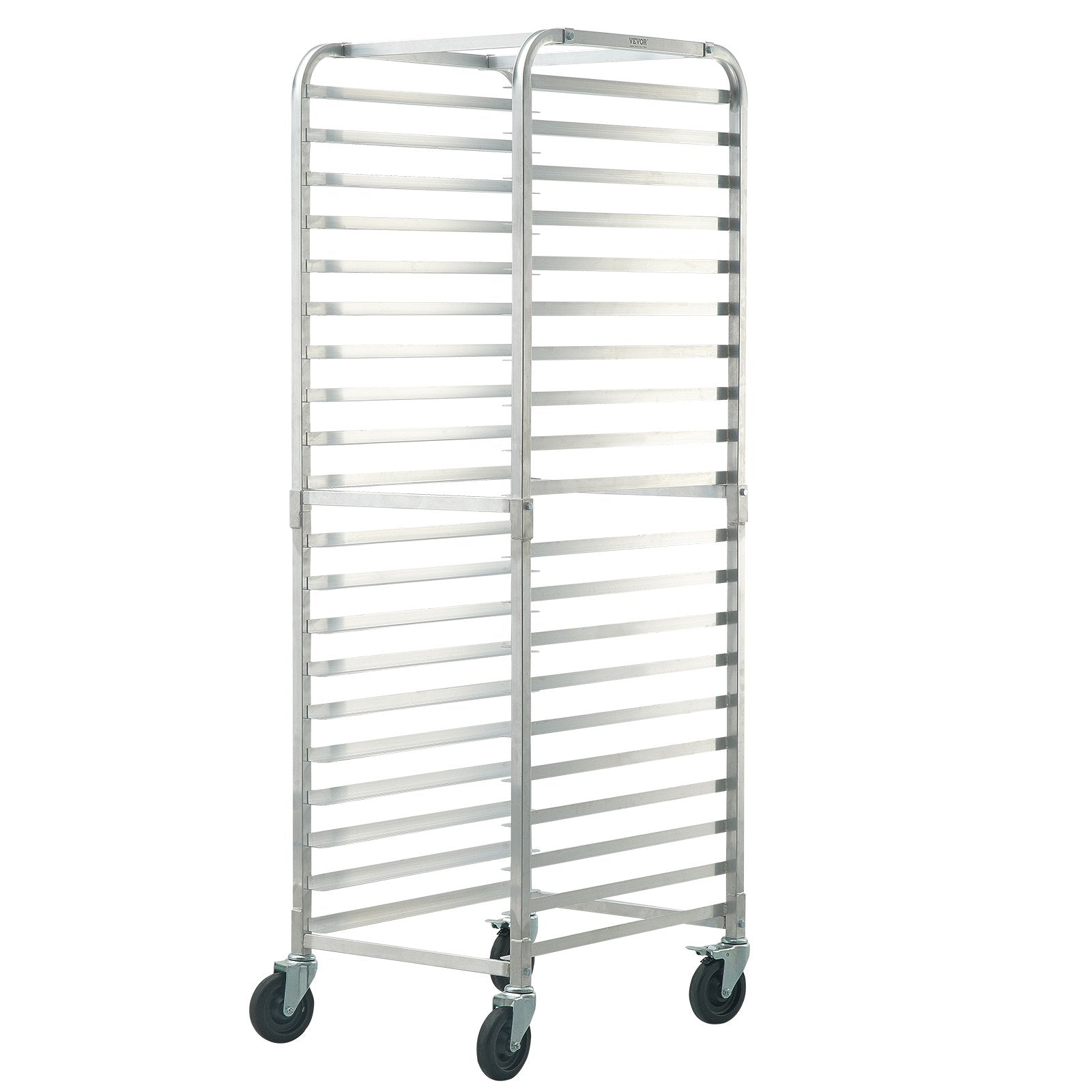 Bakeware & Accessories: VEVOR Bun Pan Rack, 20-Tier Commercial Bakery Racks with Brake Wheels, Aluminum Racking Trolley Storage for Half & Full Sheet, Speed Rack For Kitchen Home, Bread Baking Equipment, 660x517x1767 mm
