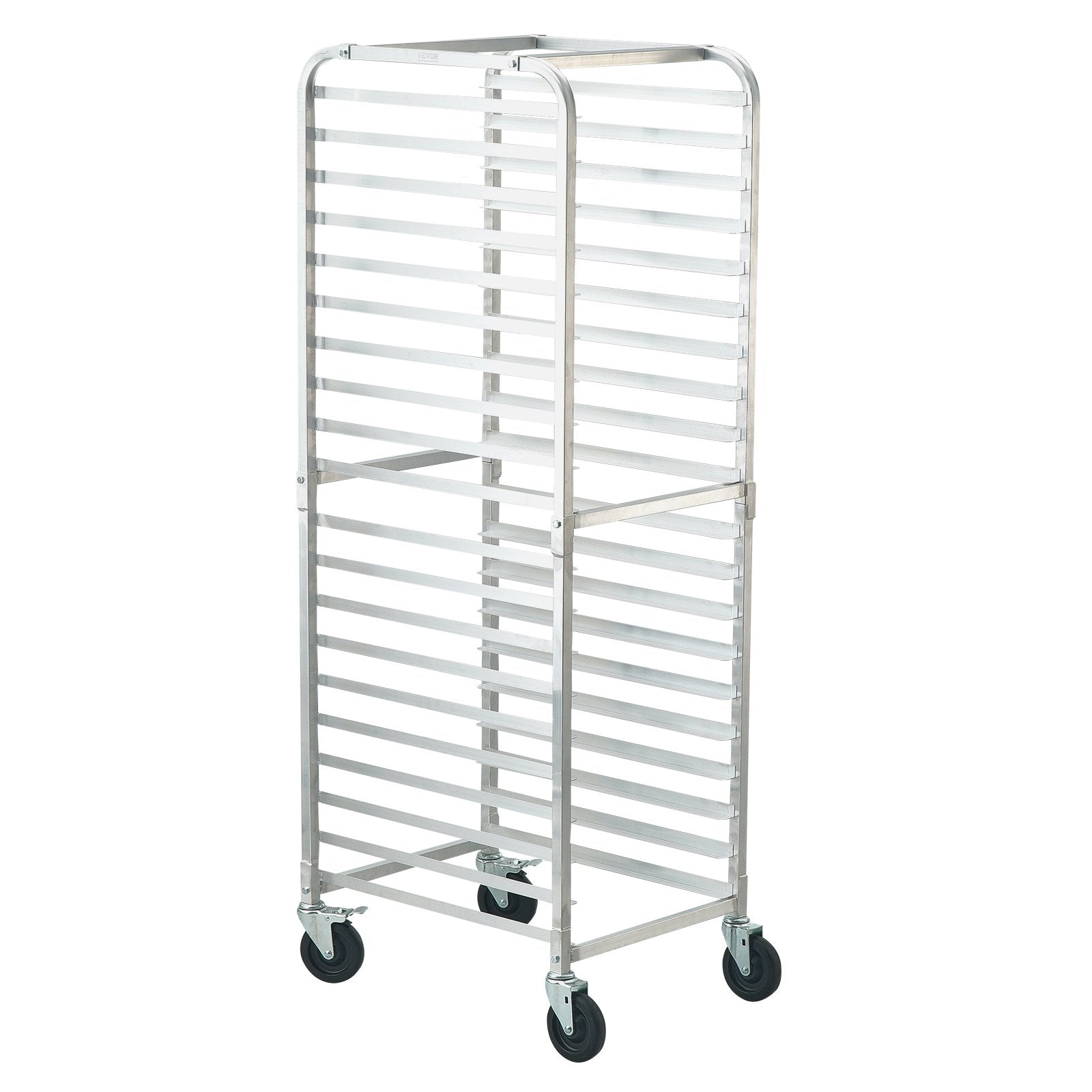 Bakeware & Accessories: VEVOR Bun Pan Rack, 20-Tier Commercial Bakery Racks with Brake Wheels, Aluminum Racking Trolley Storage for Half & Full Sheet, Speed Rack For Kitchen Home, Bread Baking Equipment, 660x517x1767 mm