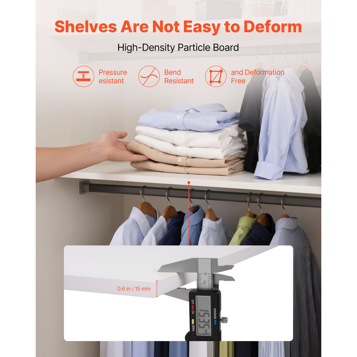 Melamine Shelves, 2 Piece, Wooden Cabinet Shelves Cut to Size for Closet System, Replacement Cabinet Shelf, Versatile Use Wardrobe Board for Closets, Cabinets, or any custom Shelving Needs