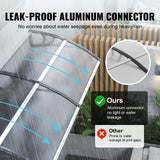 Awnings: VEVOR Window Door Awning Canopy 965 x 1987 mm, UPF 50+ Polycarbonate Entry Door Outdoor Window Awning Exterior, Front Door Overhang Awning for Sun Shutter, UV, Rain, Snow Protection, Hollow Sheet