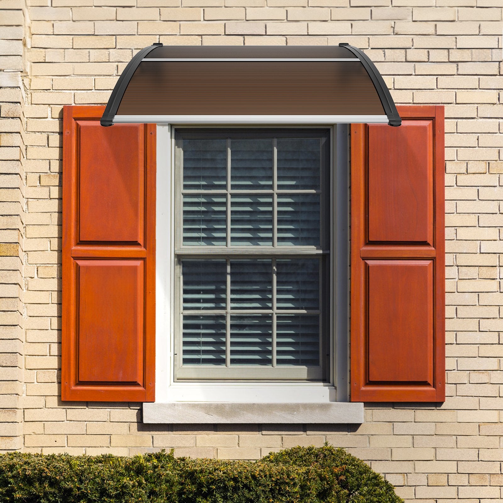 Awnings: VEVOR Window Door Awning Canopy 40" x 40", UPF 50+ Polycarbonate Entry Door Outdoor Window Awning Exterior, Front Door Overhang Awning for Sun Shutter, UV, Rain, Snow Protection, Hollow Sheet