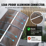 Awnings: VEVOR Window Door Awning Canopy 965 x 1987 mm, UPF 50+ Polycarbonate Entry Door Outdoor Window Awning Exterior, Front Door Overhang Awning for Sun Shutter, UV, Rain, Snow Protection, Hollow Sheet