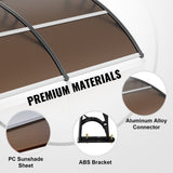 Awnings: VEVOR Window Door Awning Canopy 965 x 1987 mm, UPF 50+ Polycarbonate Entry Door Outdoor Window Awning Exterior, Front Door Overhang Awning for Sun Shutter, UV, Rain, Snow Protection, Hollow Sheet