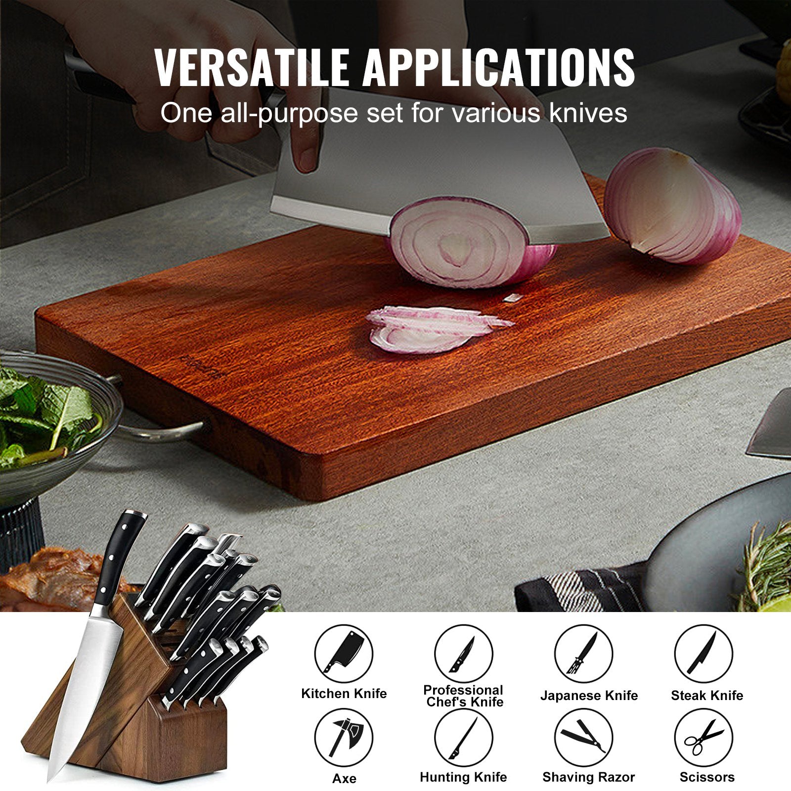 Kitchen Knives: VEVOR Knife Sharpener Kit, Rotation Flip Fixed Angle Knife Sharpening System with 12 Whetstones 120-10000 Grit, Professional Kitchen Chef Knife Sharpening Kit for All Knives and Scissors