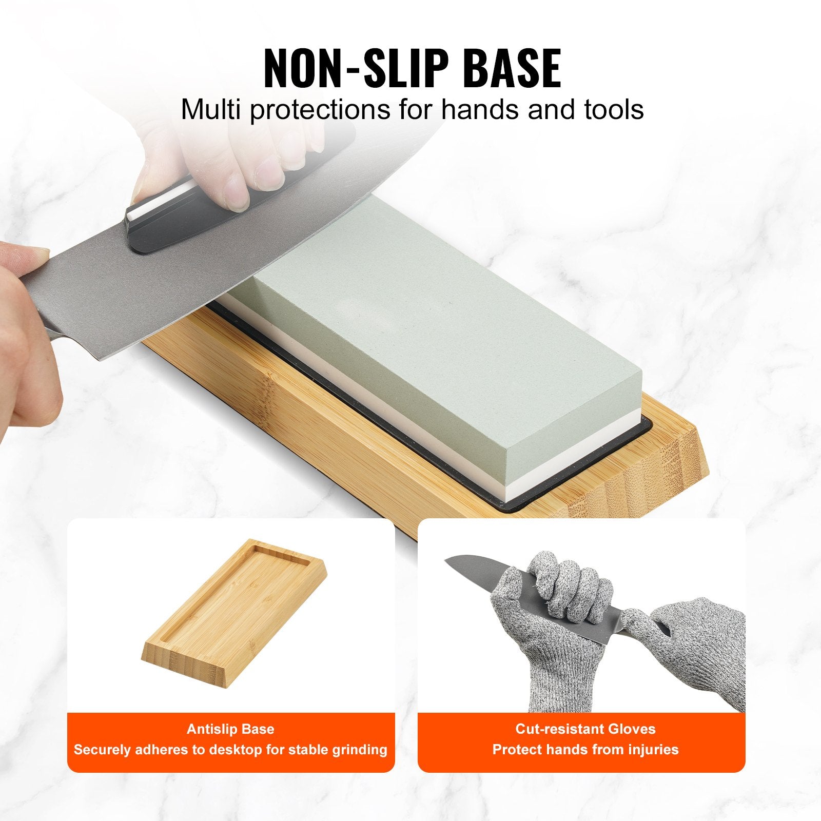Saw Accessories: VEVOR Whetstone Knife Sharpening Kit, 2 Dual-Sided Grit Whetstones 400/1000 3000/8000, 10PCS Knife Sharpener Kit with 3 Non-Slip Bases, Angle & Honing Guide, Flattening Stone for All Knives, Scissors