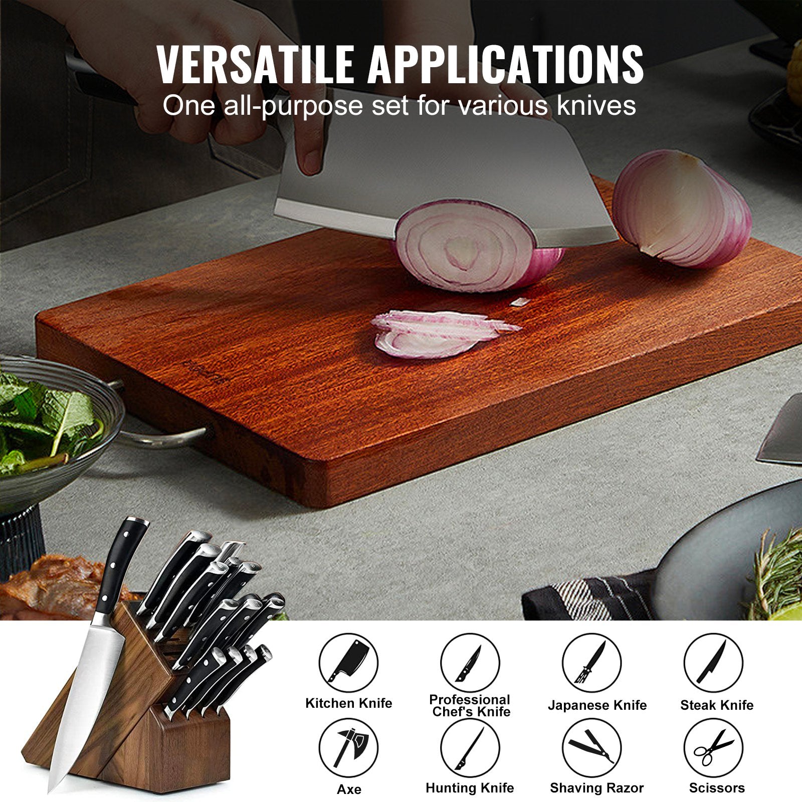 Saw Accessories: VEVOR Whetstone Knife Sharpening Kit, 2 Dual-Sided Grit Whetstones 400/1000 3000/8000, 10PCS Knife Sharpener Kit with 3 Non-Slip Bases, Angle & Honing Guide, Flattening Stone for All Knives, Scissors