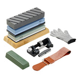 Saw Accessories: VEVOR Whetstone Knife Sharpening Kit, 2 Dual-Sided Grit Whetstones 400/1000 3000/8000, 10PCS Knife Sharpener Kit with 3 Non-Slip Bases, Angle & Honing Guide, Flattening Stone for All Knives, Scissors