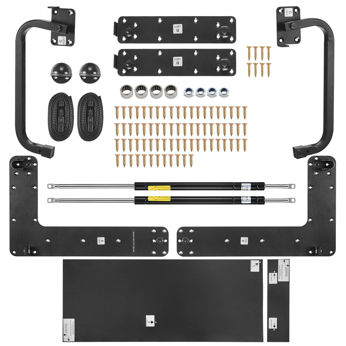 Murphy Bed Kit, Twin Size, Deluxe DIY Wall Bed Mechanical Hardware Kit, Pneumatic Lever Heavy Duty Bed Frame Support, Folding Cabinet Wall Bed Space Saving Design for Guestroom, Easy to Build