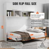 Side Tables: VEVOR Murphy Bed Kit, Full Size, Deluxe DIY Wall Bed Mechanical Hardware Kit, Pneumatic Lever Heavy Duty Bed Frame Support, Folding Cabinet Wall Bed Space Saving Design for Guestroom, Easy to Build