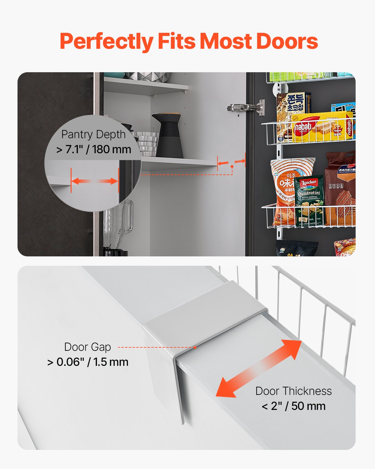 Clothing & Wardrobe Storage: VEVOR 10-Tier Over the Door Pantry Organizer Hanging Storage Rack Adjustable