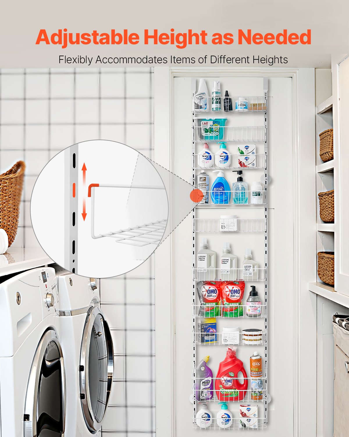 Clothing & Wardrobe Storage: VEVOR 10-Tier Over the Door Pantry Organizer Hanging Storage Rack Adjustable