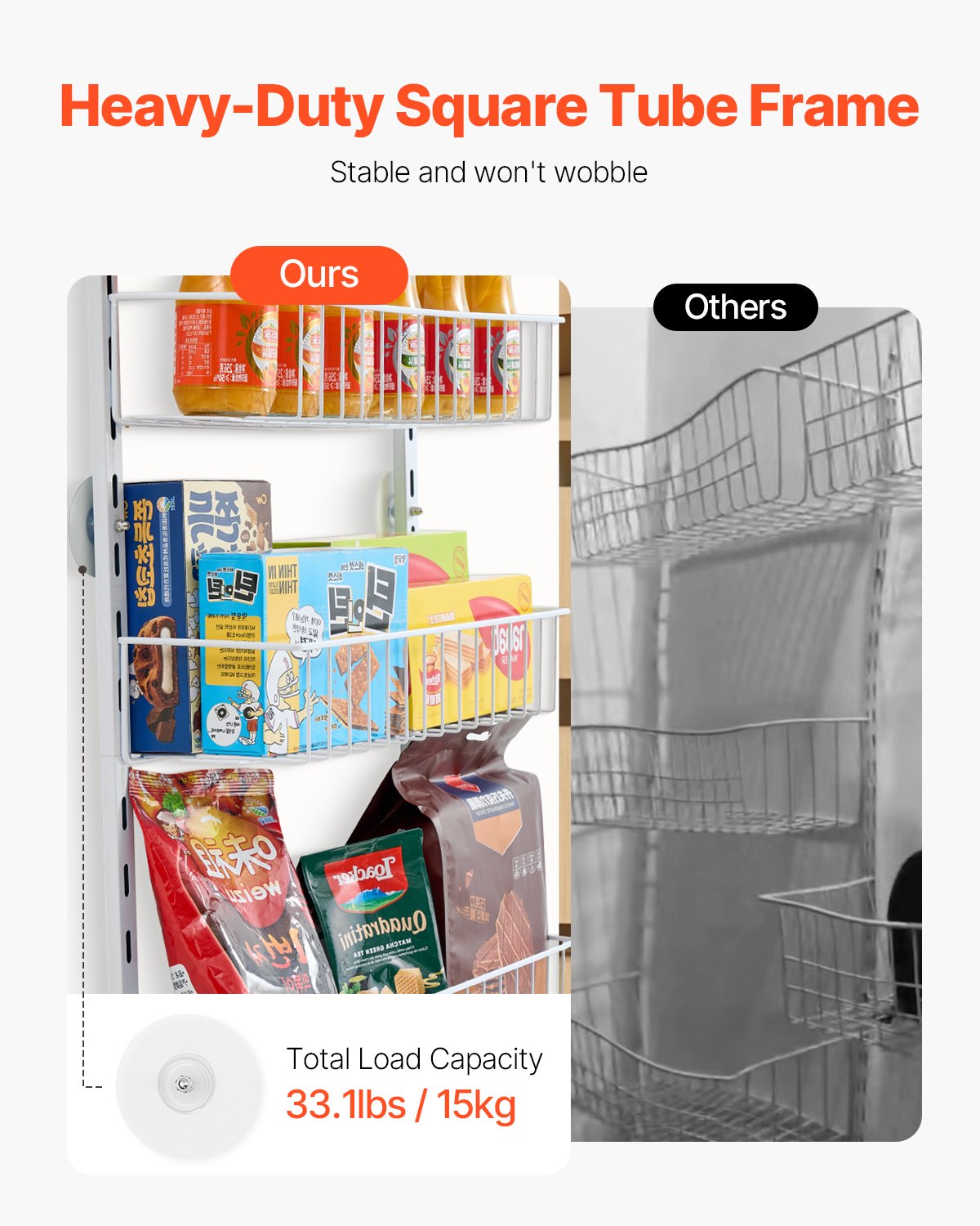 Clothing & Wardrobe Storage: VEVOR 10-Tier Over the Door Pantry Organizer Hanging Storage Rack Adjustable