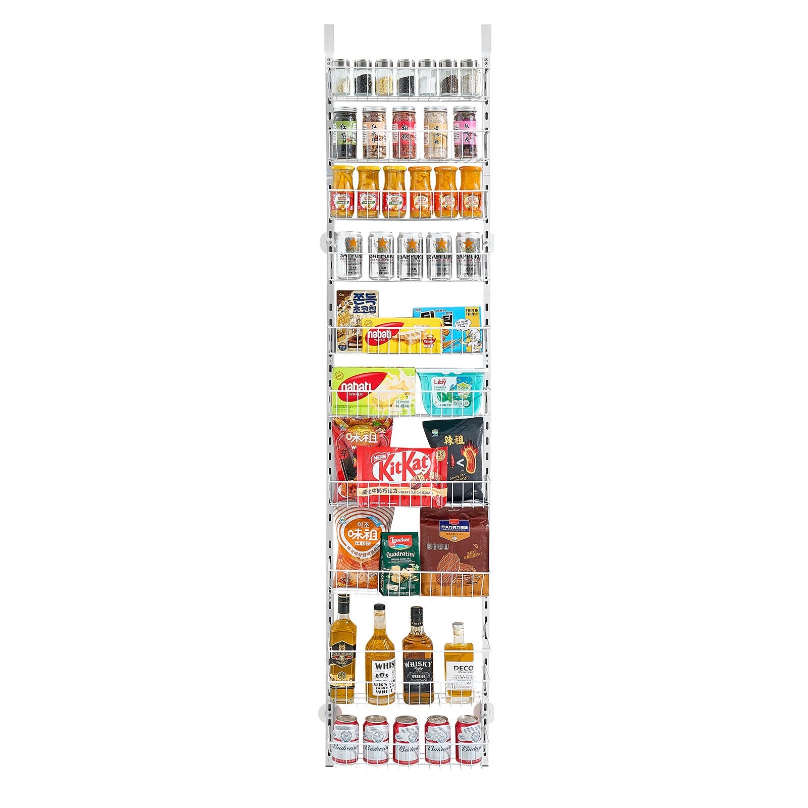 Clothing & Wardrobe Storage: VEVOR 10-Tier Over the Door Pantry Organizer Hanging Storage Rack Adjustable