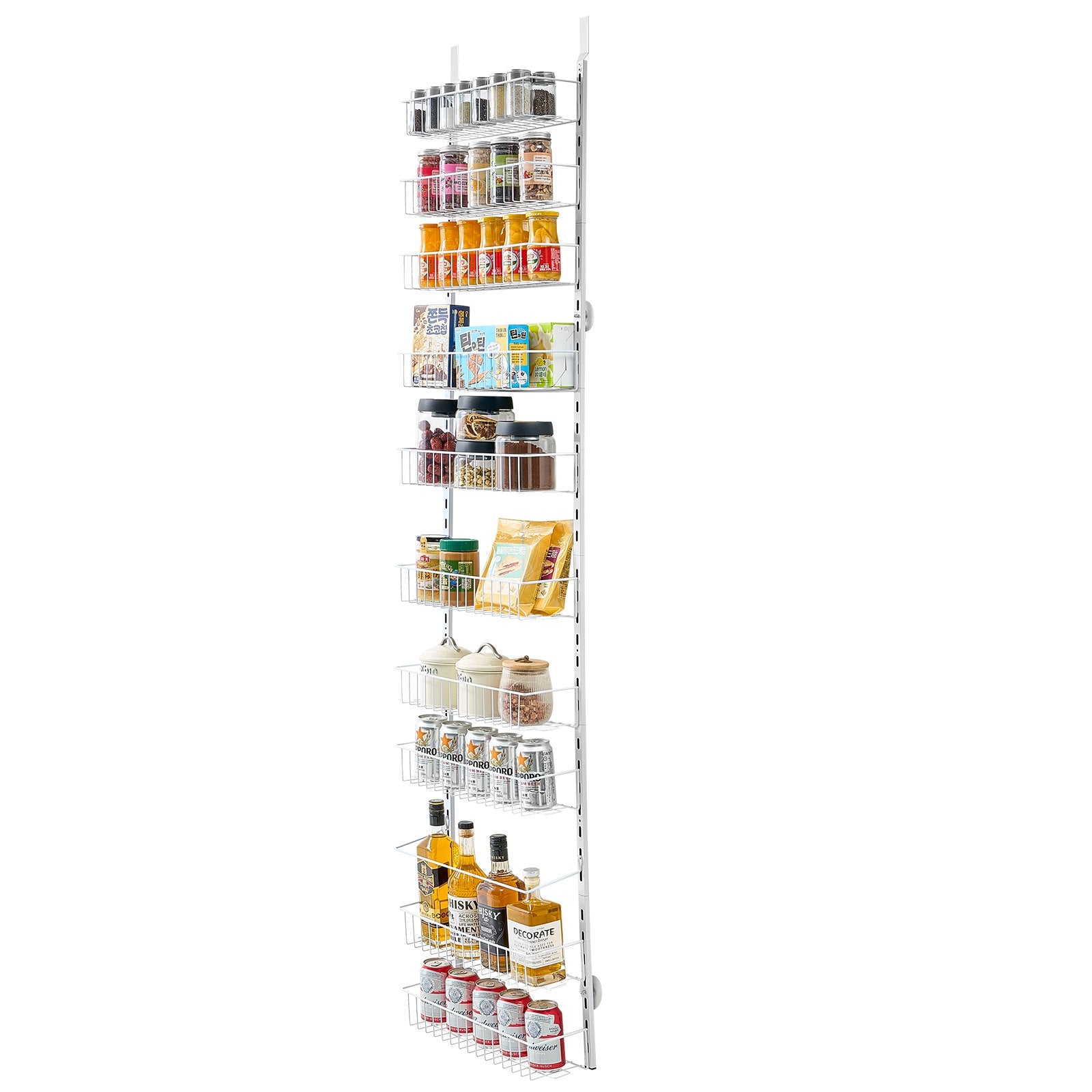Clothing & Wardrobe Storage: VEVOR 10-Tier Over the Door Pantry Organizer Hanging Storage Rack Adjustable