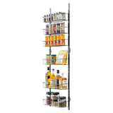Cosmetic & Toiletry Bags: VEVOR Over the Door Pantry Organizer, 6-Tier Pantry Organization and Storage, Heavy-Duty Steel Hanging Spice Rack, Adjustable Wall Seasoning Shelves, for Home Kitchen Laundry Room Bathroom, Black