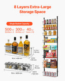 Clothing & Wardrobe Storage: VEVOR 8-Tier Over the Door Pantry Organizer Hanging Storage Rack Adjustable