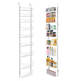 Food Storage: VEVOR Over the Door Pantry Organizer, 9-Tier Pantry Organization and Storage, Heavy-Duty Steel Hanging Spice Rack, Adjustable Wall Seasoning Shelves, for Home Kitchen Laundry Room Bathroom, White