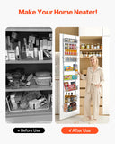 Food Storage: VEVOR Over the Door Pantry Organizer, 9-Tier Pantry Organization and Storage, Heavy-Duty Steel Hanging Spice Rack, Adjustable Wall Seasoning Shelves, for Home Kitchen Laundry Room Bathroom, White
