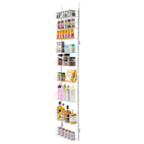 Food Storage: VEVOR Over the Door Pantry Organizer, 9-Tier Pantry Organization and Storage, Heavy-Duty Steel Hanging Spice Rack, Adjustable Wall Seasoning Shelves, for Home Kitchen Laundry Room Bathroom, White