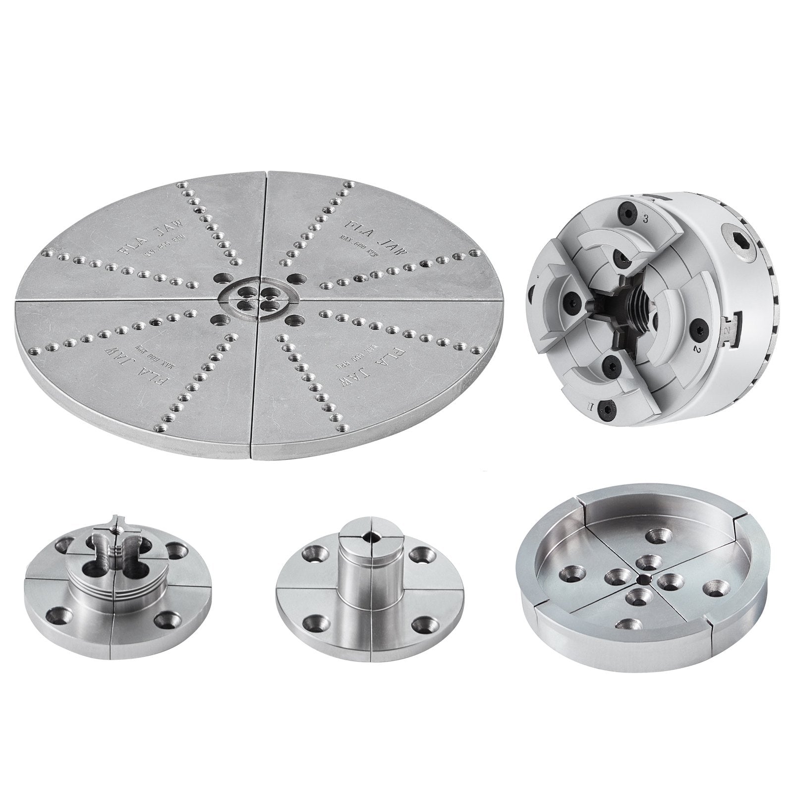 Putty Knives, Scrapers & Chisels: VEVOR KP965 Lathe Chuck, 4-Jaw 96 mm Diameter, Metal Lathe Chuck Turning Machine Accessories with 5 Sets of Jaws, Self-centering Tool, for Precision Machining, Grinding Machines, Milling Machines