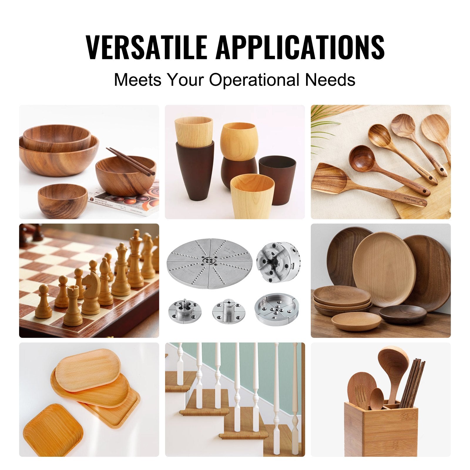 Putty Knives, Scrapers & Chisels: VEVOR KP965 Lathe Chuck, 4-Jaw 96 mm Diameter, Metal Lathe Chuck Turning Machine Accessories with 5 Sets of Jaws, Self-centering Tool, for Precision Machining, Grinding Machines, Milling Machines