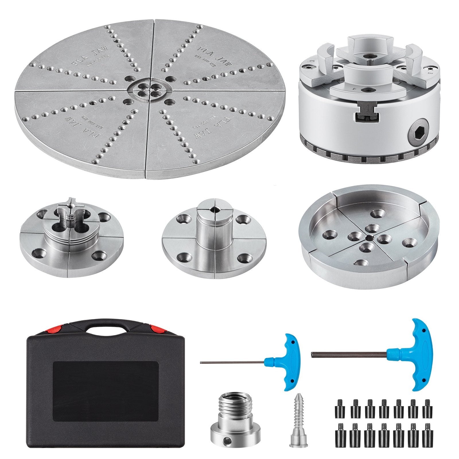 Putty Knives, Scrapers & Chisels: VEVOR KP965 Lathe Chuck, 4-Jaw 96 mm Diameter, Metal Lathe Chuck Turning Machine Accessories with 5 Sets of Jaws, Self-centering Tool, for Precision Machining, Grinding Machines, Milling Machines