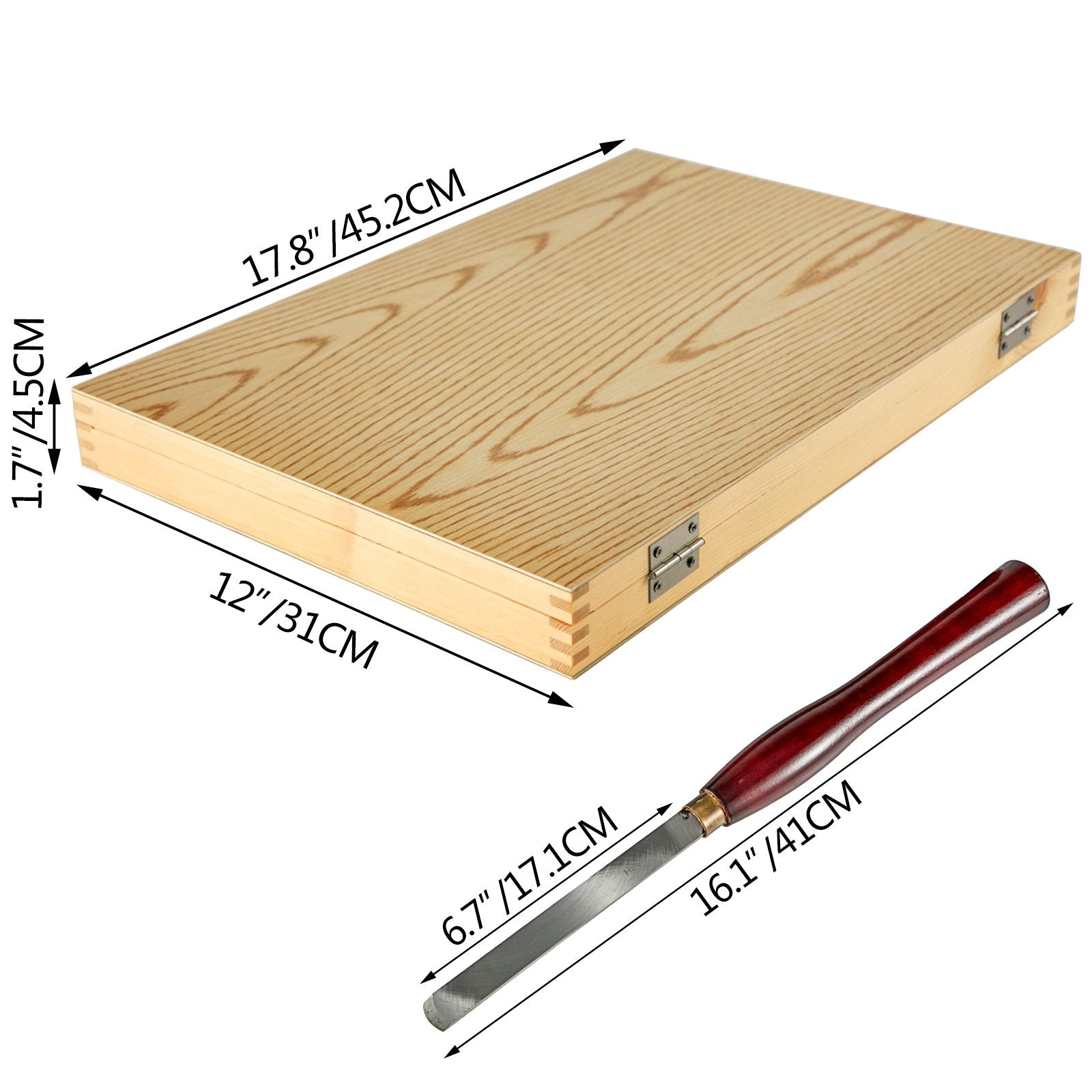 Woodworking Lathe Chisel Set 8 Piece Set Lathe Chisel HSS Steel Blades Wood Turning Tools Wooden Case for Storage for Wood Carving Root Carving Furniture Carving Lathes Red