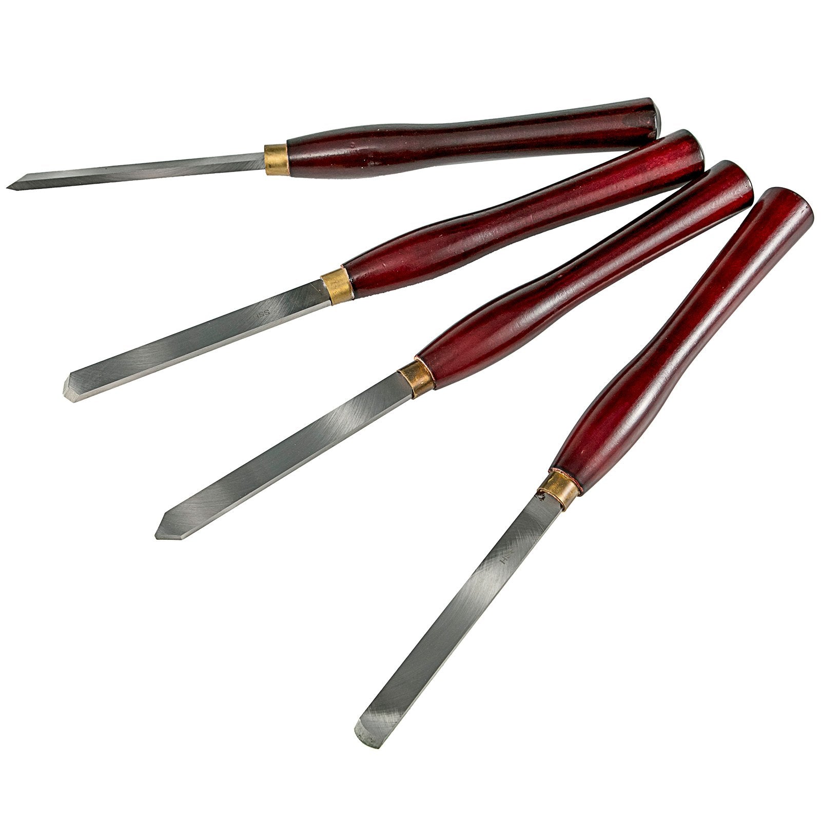 Woodworking Lathe Chisel Set 8 Piece Set Lathe Chisel HSS Steel Blades Wood Turning Tools Wooden Case for Storage for Wood Carving Root Carving Furniture Carving Lathes Red