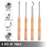 Putty Knives, Scrapers & Chisels: VEVOR Wood Turning Tools for Lathe 4 PCS Set, Carbide Lathe Tools with Diamond Shape, Round, Square Cutters, Turning Lathe Chisels with Comfortable Grip Handles Lathe Tools for Craft DIY Hobbyists