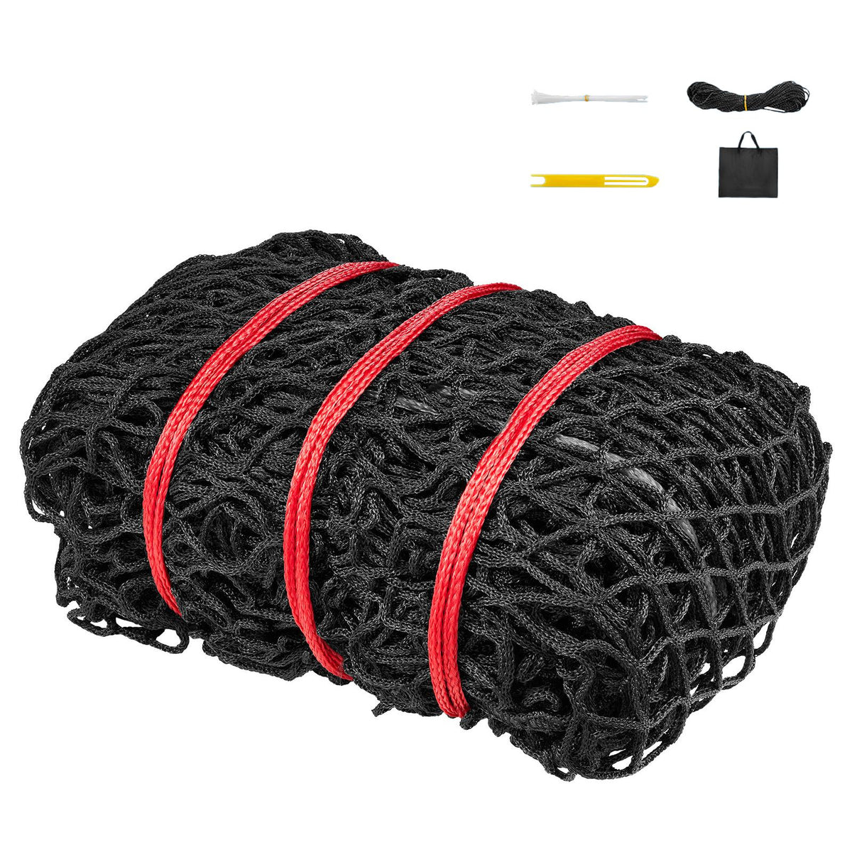 Round Bale Hay Net, 1.8 x 1.8 x 1.8 m, 38.1 x 38.1 mm Holes, PE Material, Knotless Design, with Zip Ties, Needle Shuttle, Repair Twine and Storage Bag, Slow Feeder Round Bale Net for Horses