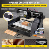 Hand Tools: VEVOR Cnc 3018 Pro 10000RPM Cnc 3018 300×180×45mm Cnc Machine GRBL Control Mini Laser Engraver with Offline Controller 3 Axis laser engraving machine for Carving Milling Plastic Acrylic PVC