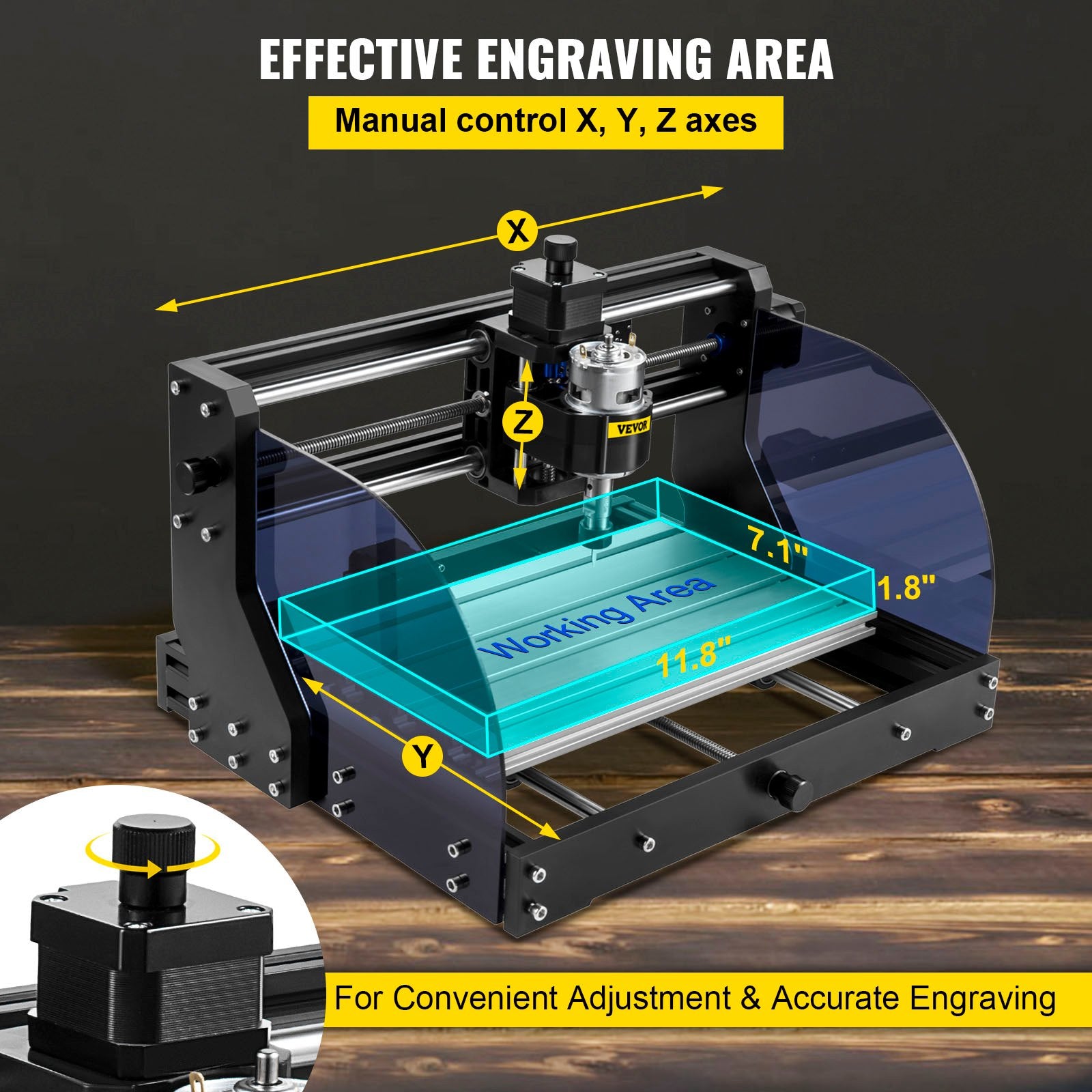 Hand Tools: VEVOR Cnc 3018 Pro 10000RPM Cnc 3018 300×180×45mm Cnc Machine GRBL Control Mini Laser Engraver with Offline Controller 3 Axis laser engraving machine for Carving Milling Plastic Acrylic PVC