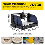 Hand Tools: VEVOR Cnc 3018 Pro 10000RPM Cnc 3018 300×180×45mm Cnc Machine GRBL Control Mini Laser Engraver with Offline Controller 3 Axis laser engraving machine for Carving Milling Plastic Acrylic PVC