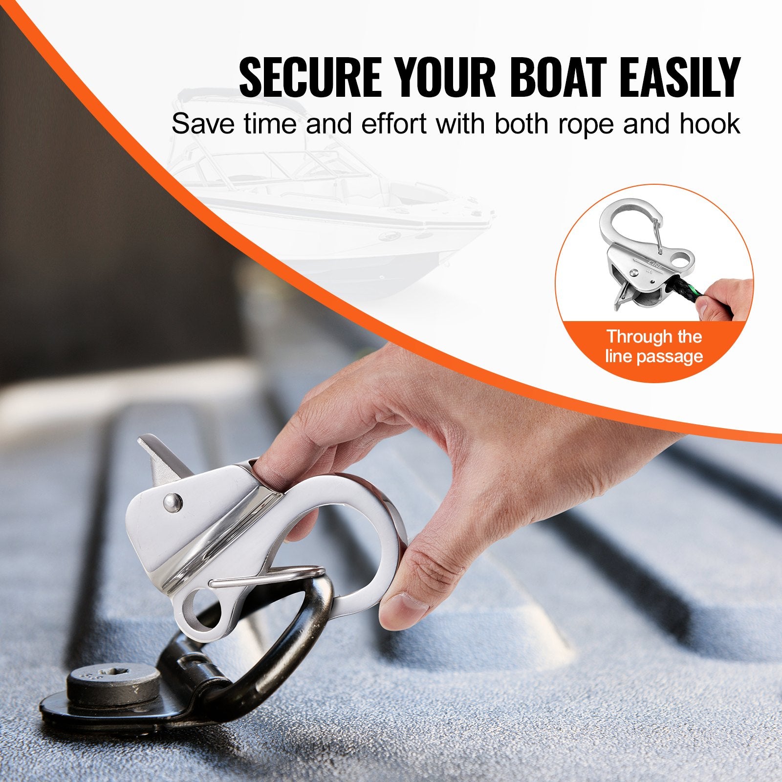Boating Accessories: VEVOR Boat Anchor Hook Stainless Steel Knotless Anchor System with Quick Release