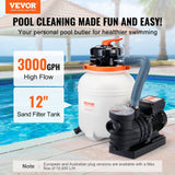Fountain & Ponds Accessories: VEVOR Sand Filter Above Ground with 285W Pool Pump 10,000 L/H Flow 6-Way Valve