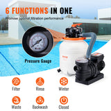 Fountain & Ponds Accessories: VEVOR Sand Filter Above Ground with 285W Pool Pump 10,000 L/H Flow 6-Way Valve