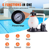 Fountain & Ponds Accessories: VEVOR Sand Filter Above Ground with 850W Pool Pump 18,000 L/H Flow 6-Way Valve
